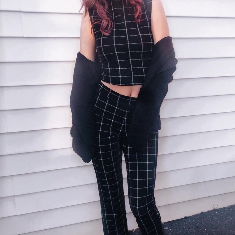 Hollister Navy Plaid Set - Excellent Condition - Size S & M